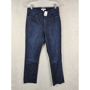 Morrison Women's The Friend Mid Rise Slim Straight Raw Hem Sparkle Jeans Size 28